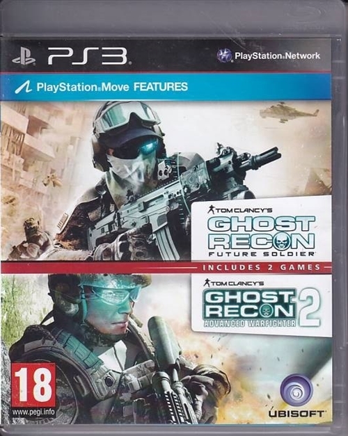 Tom Clancys Ghost Recon Future Soldier + Tom Clancys Ghost Recon 2 Advanced Warfighter - PS3 (B Grade) (Genbrug)